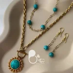 سرویس فیروزه ای اماراتی با تخفیف💎فروشگاه زیورآلات بیوتی
