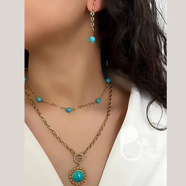 سرویس فیروزه ای اماراتی با تخفیف💎فروشگاه زیورآلات بیوتی سرویس فیروزه ای اماراتی با تخفیف💎فروشگاه زیورآلات بیوتی