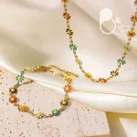 ست بابونه رنگی 💎فروشگاه زیورآلات بیوتی