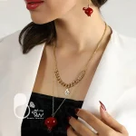 نیمست دوبل کارتیر اناری 🍉شب یلدا🍂 💎زیورآلات بیوتی