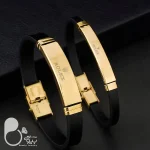 ست دستبند چرمی استیل زنانه مردانه با تخفیف بلک فرایدی💎بیوتی