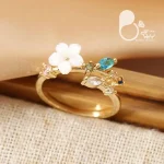 انگشتر گل صدفی ترک💎فروشگاه زیورآلات بیوتی