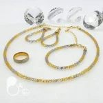ست کامل حصیری ماری دو رنگ 💎فروشگاه زیورآلات بیوتی