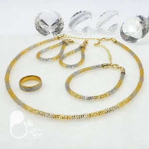ست کامل حصیری ماری دو رنگ 💎فروشگاه زیورآلات بیوتی