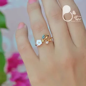 انگشتر گل صدفی ترک💎فروشگاه زیورآلات بیوتی