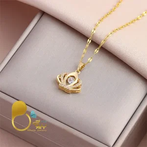 گردنبند نگین رقصان 💎فروشگاه زیورآلات بیوتی