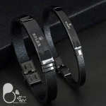 ست دستبند چرمی استیل زنانه مردانه با تخفیف بلک فرایدی💎بیوتی