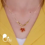 گردنبند برگ مکعبی کپی طلا
