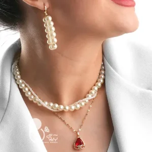 ست مرواریدی یاقوتی 💎 زیورآلات بیوتی