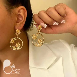 گوشواره گل رز💎فروشگاه زیورآلات بیوتی