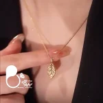 قیمت گردنبند برگ مثل طلا گردنبند برگ نگینی💎فروشگاه زیورآلات بیوتی
