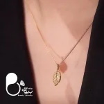 قیمت گردنبند برگ مثل طلا گردنبند برگ نگینی💎فروشگاه زیورآلات بیوتی