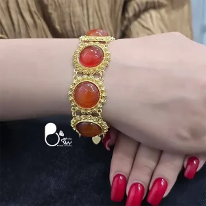 خرید دستبند طرح عقیق (طرح طلا) مقاوم— استیل آبکاری طلا 💎بیوتی قیمت و خرید دستبند عقیق استیل کپی طلا