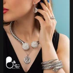 خرید ست تایگر و مار نقره‌ای نگین‌دار ترک|تخفیف ویژه💎 بیوتی خرید ست تایگر نگین دار
