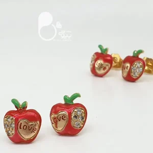 گوشواره رد اپل💎زیورآلات بیوتی