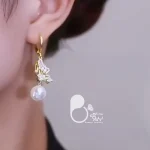 گوشواره پروانه مرواریدی 💎فروشگاه زیورآلات بیوتی