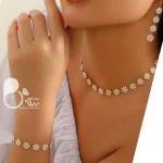 ست کامل بابونه ریز با تخفیف 💎فروشگاه زیورآلات بیوتی