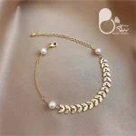 دستبند گندمی مرواریدی 💎زیورآلات بیوتی