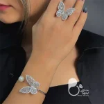 ست دستبند و انگشتر پروانه💎 زیورآلات بیوتی