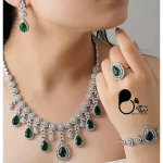 سرویس جواهری زمردی 💎فروشگاه زیورآلات بیوتی