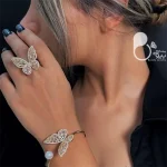 ست دستبند و انگشتر پروانه💎 زیورآلات بیوتی