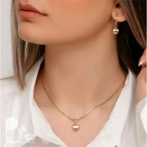 نیم ست قلبی ژوپینگ با زنجیر 💎 زیورآلات بیوتی