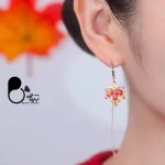 گوشواره برگ پاییزی 💎فروشگاه زیورآلات بیوتی