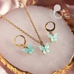 نیم ست پروانه سرامیکی با تخفیف💎زیورآلات بیوتی