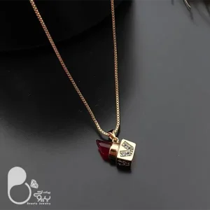 گردنبند تندیس رژ لب💎 زیورآلات بیوتی