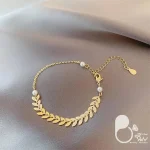 دستبند گندمی مرواریدی 💎زیورآلات بیوتی