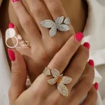 انگشتر گل نگین اتریشی میکرو با تخفیف💎فروشگاه زیورآلات بیوتی