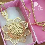 گردنبند افتابگردان با زنجیر طنابی💎 زیورآلات بیوتی