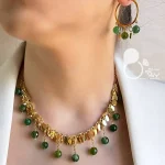 ست شرشره زمردی با تخفیف 💎زیورآلات بیوتی