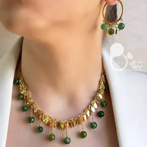 ست شرشره زمردی با تخفیف 💎زیورآلات بیوتی