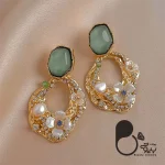 گوشواره گرین فلاور ترک💎فروشگاه زیورآلات بیوتی