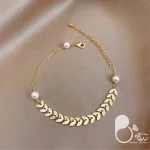 دستبند گندمی مرواریدی 💎زیورآلات بیوتی