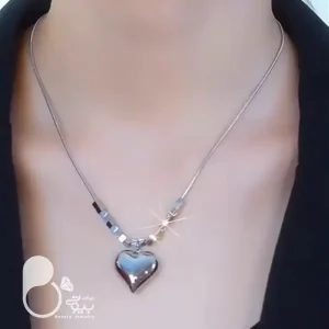 گردنبند قلب مکعبی💎زیورآلات بیوتی