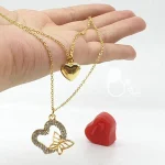 گردنبند دو لاین عشق با تخفیف💎زیورآلات بیوتی