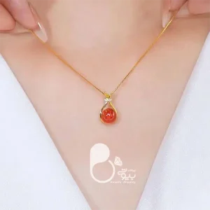 گردنبند اشک ماه یاقوتی💎زیورآلات بیوتی
