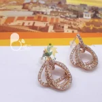 گوشواره رزگلد فول نگین با تخفیف💎زیورآلات بیوتی