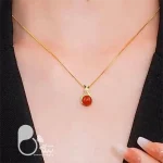 گردنبند اشک ماه یاقوتی💎زیورآلات بیوتی