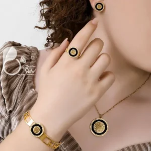 ست کامل ورساچ دور مشکی 💎فروشگاه زیورآلات بیوتی