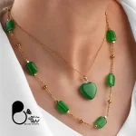 سرویس قلب زمردی (سنگ طبیعی)💎 زیورآلات بیوتی