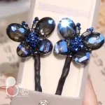 باند فر پروانه آبی نگین دار💎فروشگاه زیورآلات بیوتی