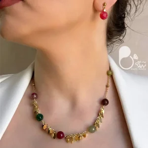 سرویس عقیق رنگی شرشره 💎زیورآلات بیوتی