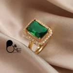 انگشتر زمردی رنگی با تخفیف 💎زیورآلات بیوتی