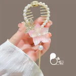 کلیپس گوجه ای طرح نیلوفر ترک 💎فروشگاه زیورآلات بیوتی