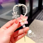 کلیپس گوجه ای طرح نیلوفر ترک 💎فروشگاه زیورآلات بیوتی