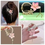 کلیپس گوجه ای طرح نیلوفر ترک 💎فروشگاه زیورآلات بیوتی