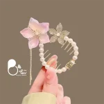 کلیپس گوجه ای طرح نیلوفر ترک 💎فروشگاه زیورآلات بیوتی